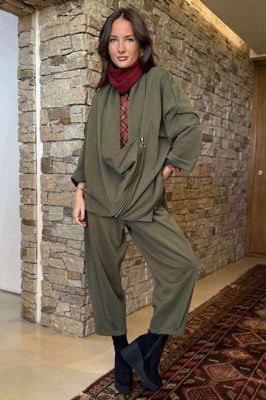 Sola Tech Drape Relaxed Biker Jacket Khaki